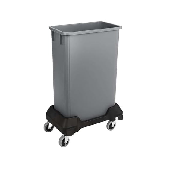 23 Gallon Slim Rectangular Garbage Can with Wheels - Gray