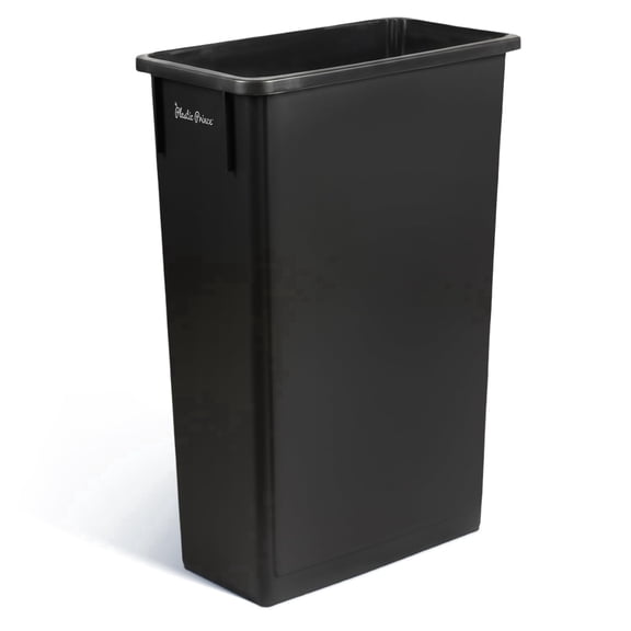Plastic Prince 23 Gallon Slim Trash Can Kitchen, Commercial Tall Trash Bin Narrow, Rectangular Slim Jim Skinny Garbage Can for Home Garage Cabinet Restaurant, Black