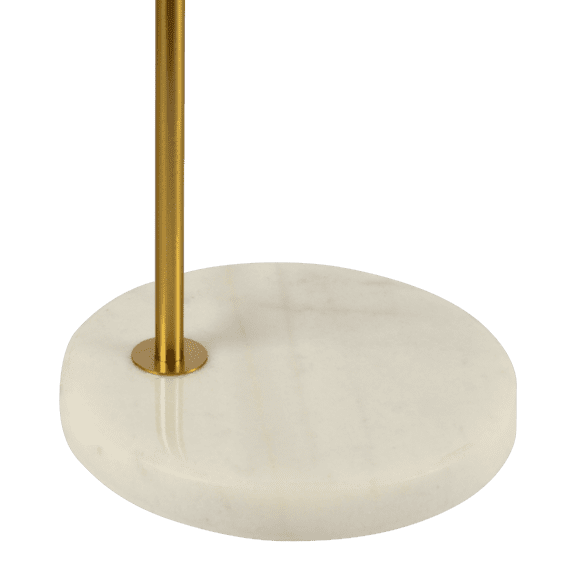 23" Gold & Marble Table Lamp with Clear Glass Shade, Modern Desk Light with Button Control