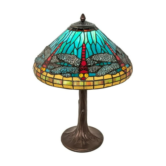Meyda Lighting 23" High Tiffany Dragonfly Table Lamp