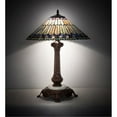 thumbnail image 1 of 23" High Tiffany Jeweled Peacock Table Lamp, 1 of 1