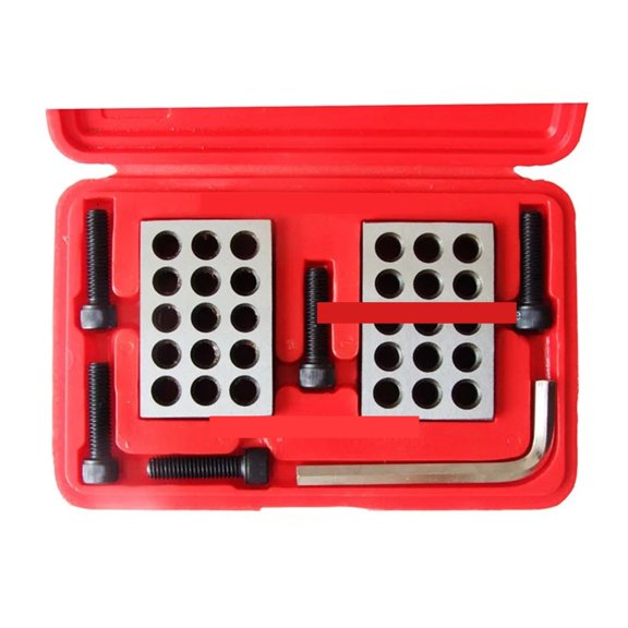 23-Hole Precision Parallel PadInch Metric 25-50-75mm Clamping Pad Gauge Block Set