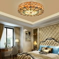 thumbnail image 1 of 23 In Tiffany Style Stained Glass Shade Flush Mount Ceiling Lamp LED Light for Living Rooms, Bedrooms, 1 of 18
