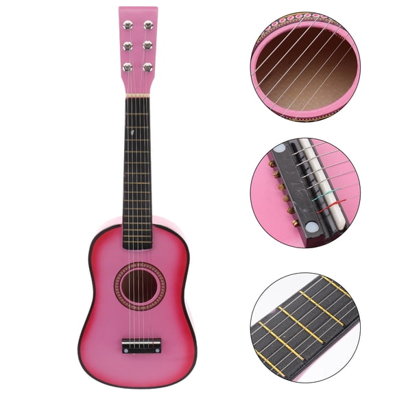 23 Inc Folk Acoustic Guitar,small 6-String Basswood Beginner Guitar Music Instrument for Learning and Practice(Pink)