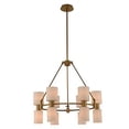 thumbnail image 1 of Kalco Lighting Harlowe 28" 12-light Mid-Century Glass Chandelier in Winter Brass, 1 of 50