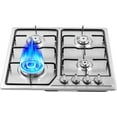 23 Inch 4 Burner Gas Stove Gas Cooktop, 110V Stainless Steel Builtin