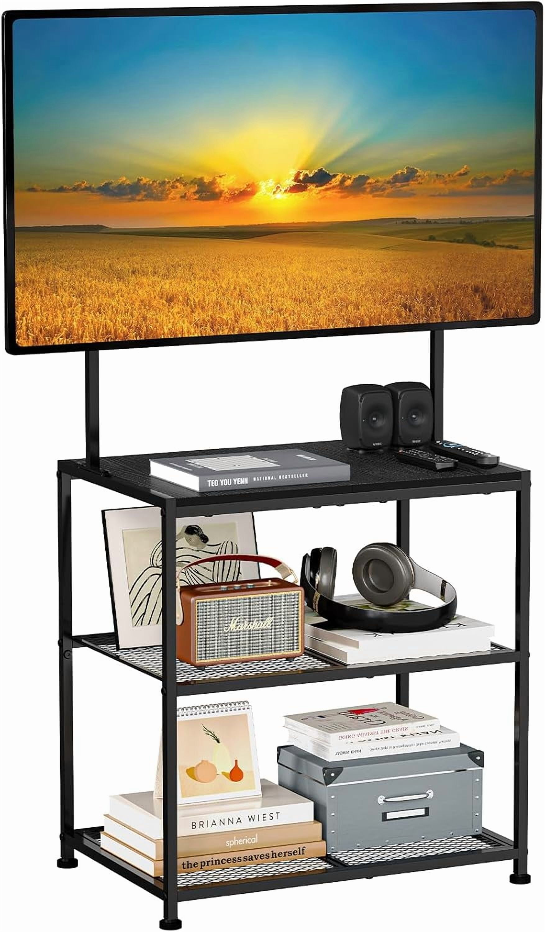 23 Inch to 50 Inch Floor Small Corner TV Stand with Storage Shelves for ...