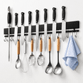 Counter Drill Rack 23 Inch Black Magnetic Holder with 15 Hooks, No-Drill Wall Mount ...