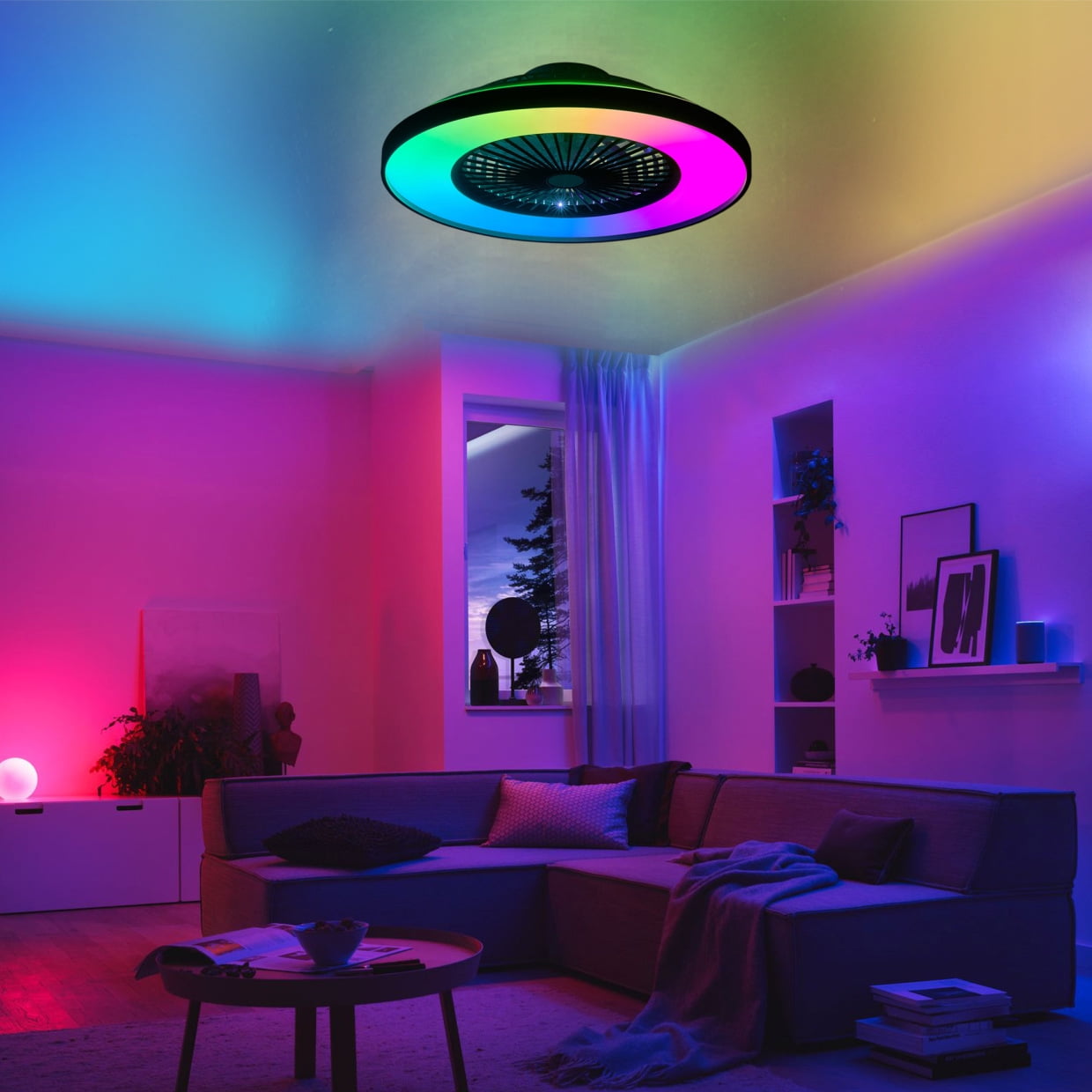 23 Inch Ceiling Fan with Light and Remote Control, Dimmable LED Bedroom ...