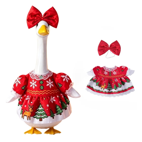 23 Inch Christmas Porch Goose Outfits Christmas Decor Lawn Goose Statue Holiday Clothing For Yard Lawn Outdoor Christmas Decorations
