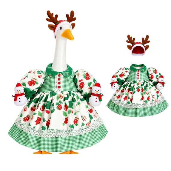 23 Inch Christmas Porch Goose Outfits Christmas Decor Lawn Goose Statue Holiday Clothing For Yard Lawn Outdoor Christmas Decorations