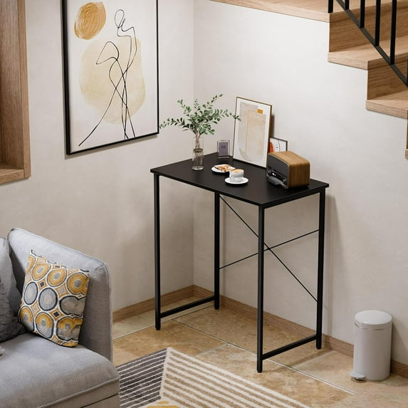 23 Inch Computer Desk for Small Spaces, Home Office Work Desk with Headphone Hook, Small Office Desk Study Writing Table- Black