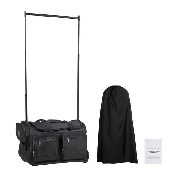 23 Inch Dance Bag with Garment Rack Rolling Duffle with Wheels for Travel Black