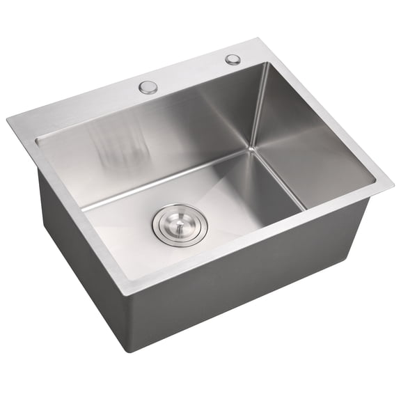 23 inch Farmhouse Kitchen Sink, 304 Stainless Steel Sink, Top Mount Single Bowl Kitchen Sinks, Household Dishwasher Sinks for Farm, Prep Kitchen, Garage and Bar Sink