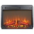 thumbnail image 1 of 23 inch Electric Fireplace Insert Heater, Paproos Freestanding & Recessed Ultra-thin Fireplace Heater with Log Set, Realistic Flame, Overheating Protection, 1400W, Antique Black, 1 of 7