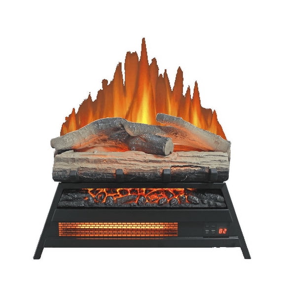 23-Inch Electric Fireplace Insert with 3D Log Set, Infrared Heater for Indoor Use  Realistic Flame & Adjustable Heat
