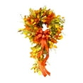 thumbnail image 1 of 23 Inch Fall Wreaths for Front Door Artificial Autumn Wreath with Bow, Maple Leaf and Eucalyptus Leaf Garland, Thanksgiving Decor Farmhouse Style Door Hanging Wall Home Decoration, 1 of 8