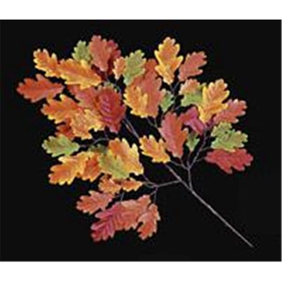 23 Inch Fire Retardant Oak Branch - Red-Orange - Dozen