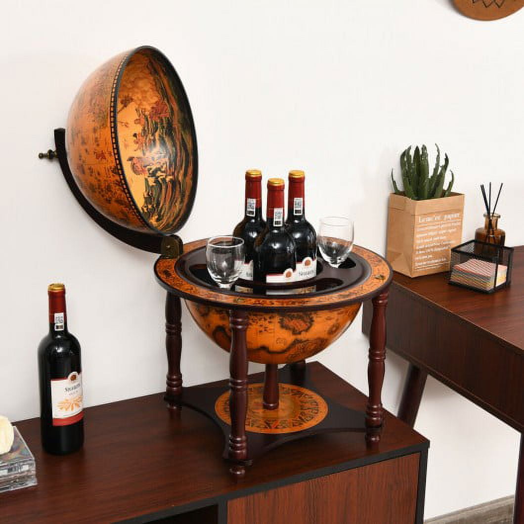 23 Inch Globe Wine Bar Stand for Dining Room and Living RoomCoffee