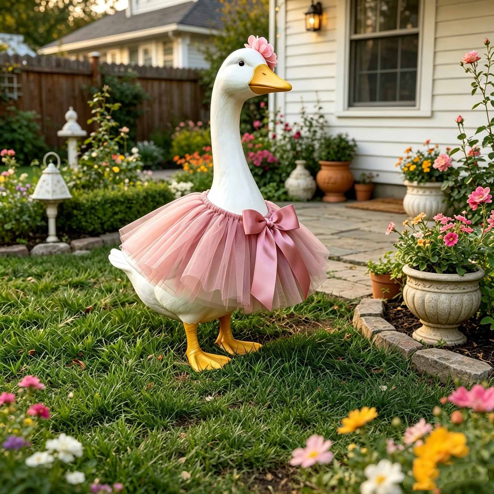 23 Inch Goose Puffy Skirt Costume Set, Porch Goose Garden Outfit ...