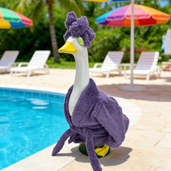 23 Inch Goose Statue Pet Clothing Decorative Outdoor Apparel Cute Garden Costume for Goose Sculpture Yard Patio Home Ornament Dress Up Accessories