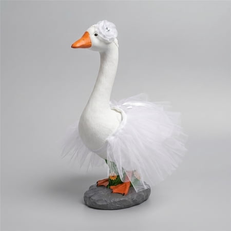 23 Inch Goose Tutu Costume Set, Elegant Purple Tulle Skirt & Floral Headband, Outdoor Porch Goose Statue Dress Outfit, Decorative Lawn Goose Accessories for Holiday Party Home Yard Decoration