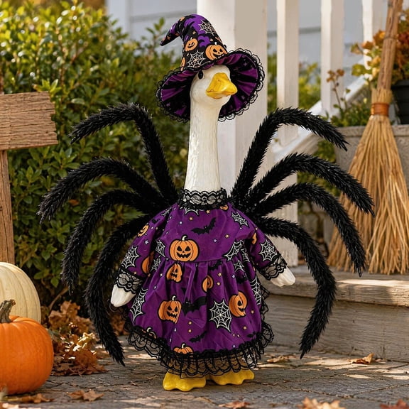 23 Inch Halloween Goose Witch Costume Set Porch Yard Statue Decor