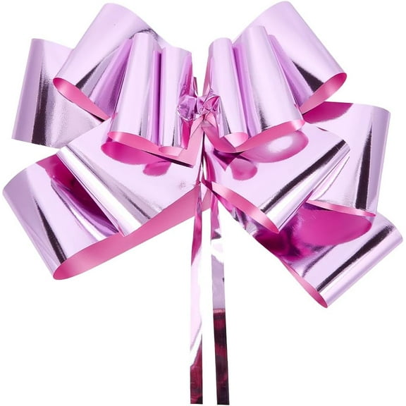 23 Inch Huge Pink Bow Big Car Bows Plastic Giant Large Gift Wrapping Present Birthday Christmas Wedding Reception Cars Decorations Ribbon Set for Indoor Outdoor Party Anniversary Ornament