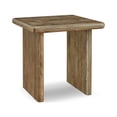 thumbnail image 1 of 23 Inch Modern Side End Table, Brown Mango Wood, Square Geometric Surface, 1 of 5
