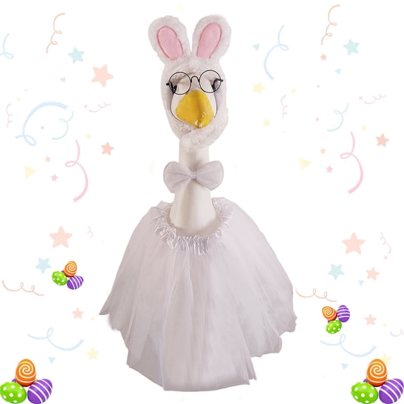 23 Inch Porch Goose Outfit, Funny Goose, Spring Garden Yard Decoration, Decorative Goose Clothing for Outdoor & Indoor Use