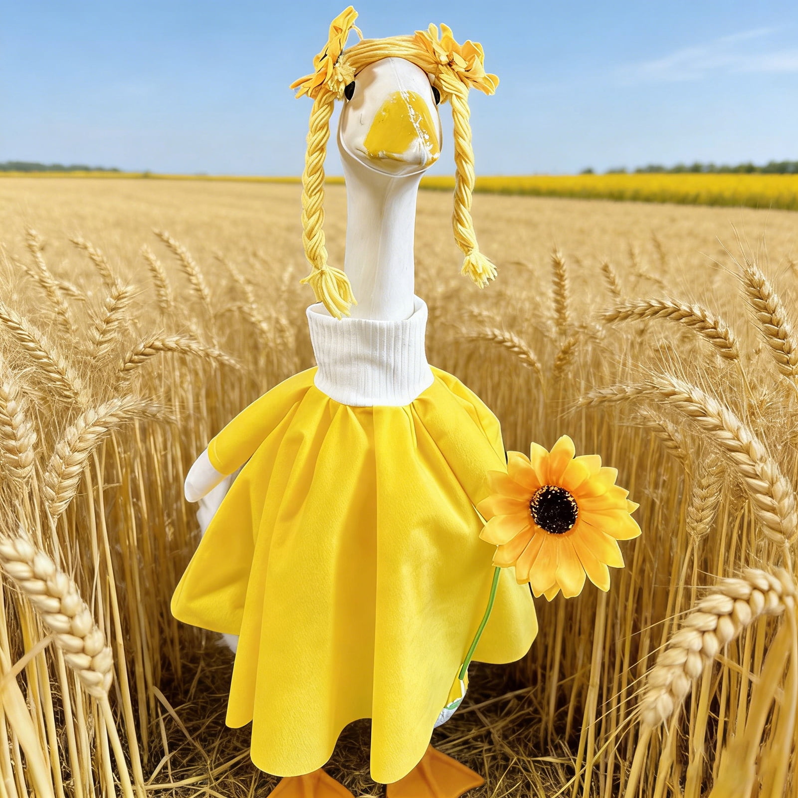 23 Inch Porch Goose Outfit with Sunflower Design, Cute Fun Goose ...
