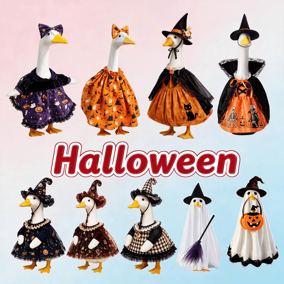 23 Inch Porch Goose Outfits Witch Style Halloween Porch Goose Outfit for 23 Inch Porch Goose Fall Porch Goose Outfit for Outdoor Yard Porch Decoration 3 Piece Set