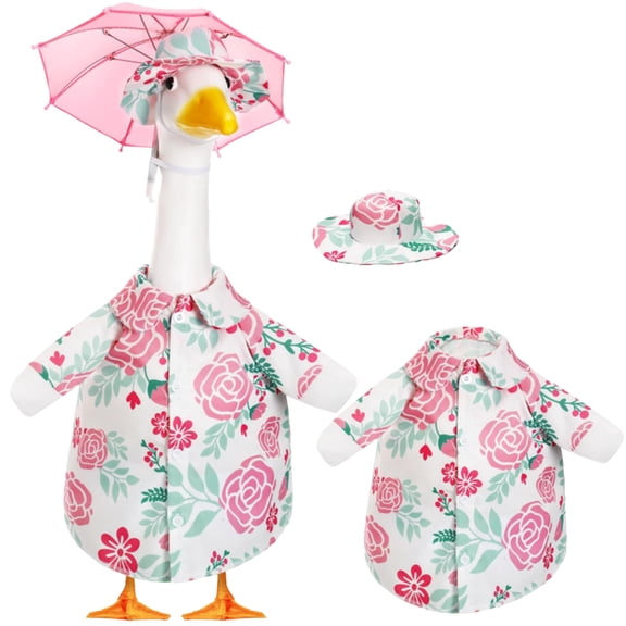 23 Inch Porch Goose Raincoat Set, Porch Goose Outfits Clothes Spring Summer Porch Goose Raincoat Goose Costume for 23 Inch Large Goose Statue, Outdoor Goose Dress for Patio Garden Porch Yard Lawn