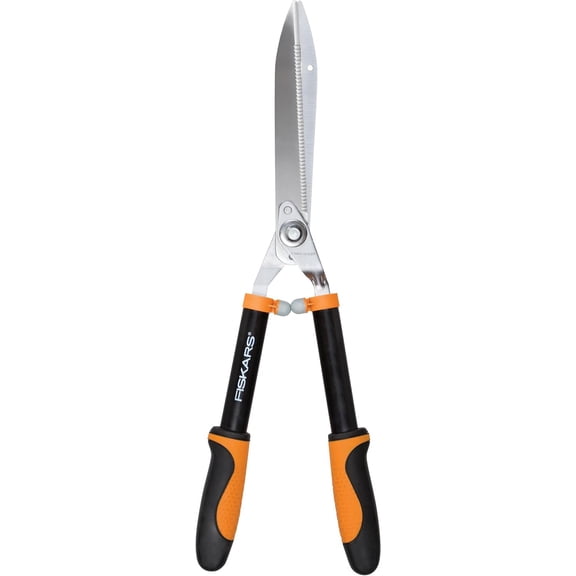 23-Inch Power-Lever Hedge Shears, Self-Sharpening Precision-Ground Steel Blades, For Trimming/Shaping Hedges and Shrubs in Your Garden, Lawn and Yard Tools, Black/Orange