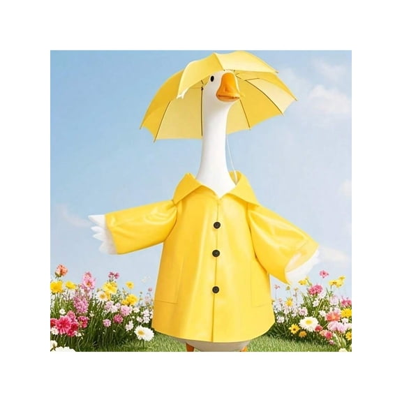 23-Inch Raincoat-Style Porch Goose Costume , 23 Inches, Suitable For Spring, Summer And Autumn Home Courtyard Or Outdoor Lawn Terrace Decoration, Multiple Styles To Choose