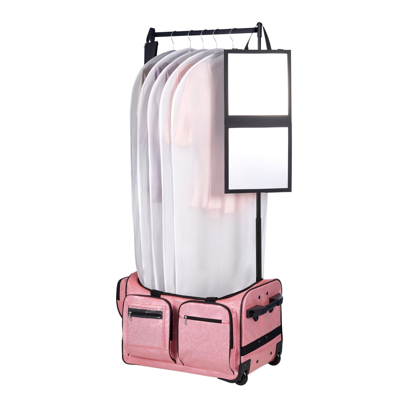 Dance Competition Bag With Garment Rack - 23\" Rolling Duffel With Wheels For Performances