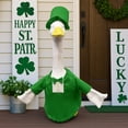 thumbnail image 1 of 23-Inch St. Patrick's Day Porch Goose Costume Set - 3-Piece Green Shamrock Theme Outfit, Durable Weather-Resistant Fabric, Perfect for Yard Patio Home Holiday Decor & March 17 Celebration, 1 of 5