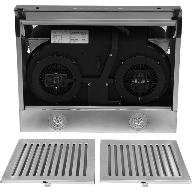 23 Inch Under Range Hood w/Adjustable Air Volumes, HighBrightness LED Lights, Smoke