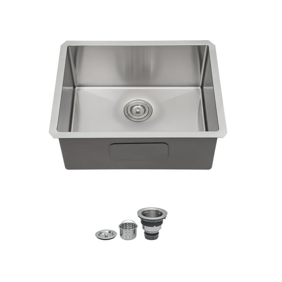 23 Inch Undermount Sink - 23" x 18" x 9" Undermount Stainless Steel Kitchen Sink 16 Gauge 9 Inch Deep Single Bowl Kitchen Sink Basin, Includes Drain Assembly (No Additional Accessories)