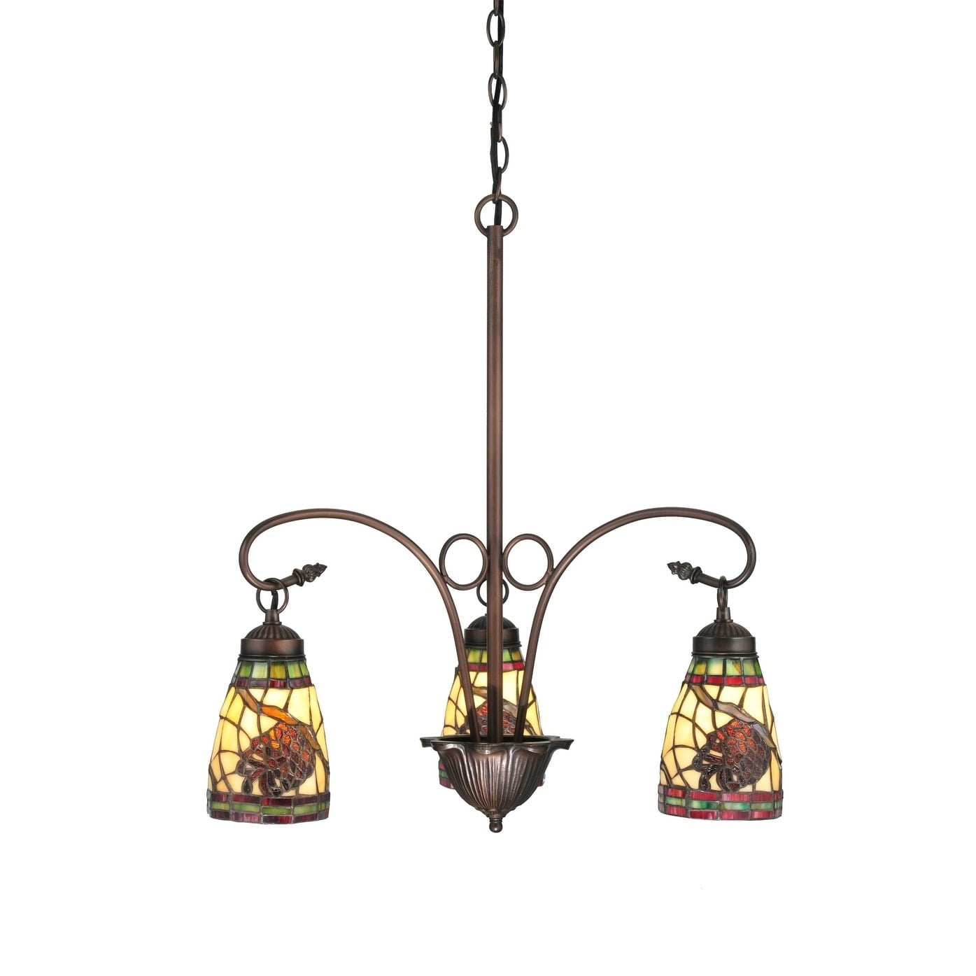 Meyda 23" Pinecone Dome Bronze 3-Light Chandelier