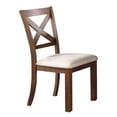 thumbnail image 1 of 23 Inch Wood Dining Chair, Set of 2, Slatted Back, Cushioned Seat, Beige, 1 of 5