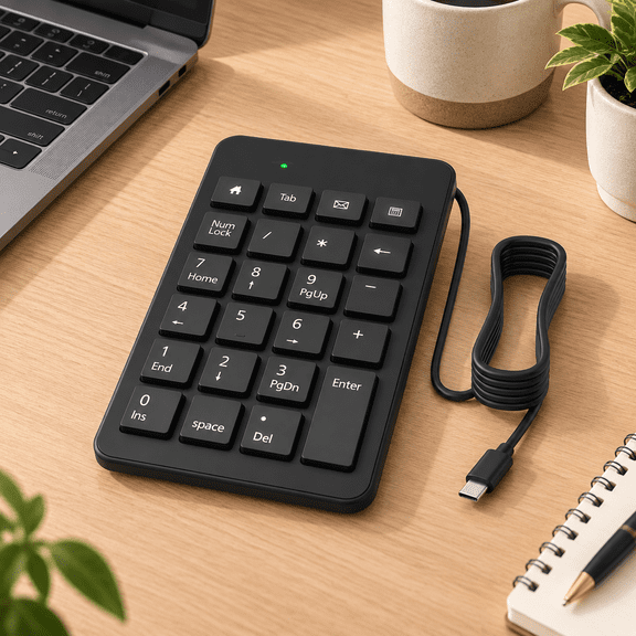 23-Key Wired Type-C Numeric Keypad for Finance Accounting and Numeric Data Entry