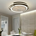 thumbnail image 1 of 23" Modern Acrylic Ceiling Fan Light Round LED Dimmable Lamp with Remote Control Premium Ceiling Fan Light LED 3-Color Chandelier Variable Speed w/ Remote Black Ceiling Fan with Light Kit, 1 of 3