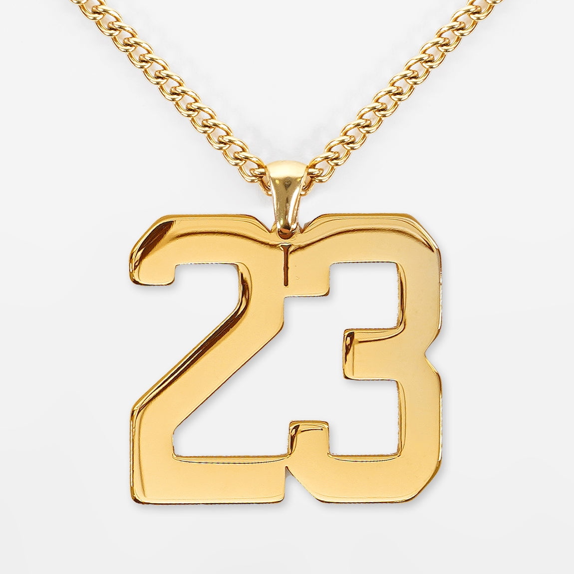 23 Number Pendant with Chain Necklace - Gold Plated