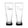 thumbnail image 1 of C&M Personal Gifts 23 oz Father of the Groom and Bride Etched Pilsner Beer Glasses set of 2 - Gift for Dads for Weddings Engagements, 1 of 5