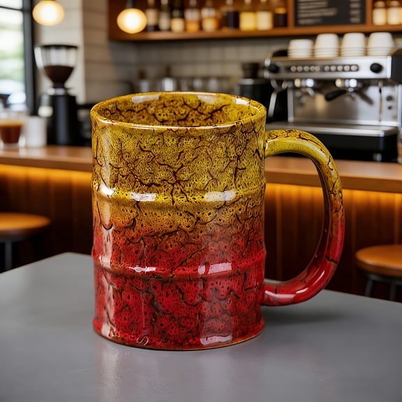 23 Oz Mug/Coffee Cup/Large Water Cup, Handmade, Unique Glaze Suitable for Family Gatherings And Office Use