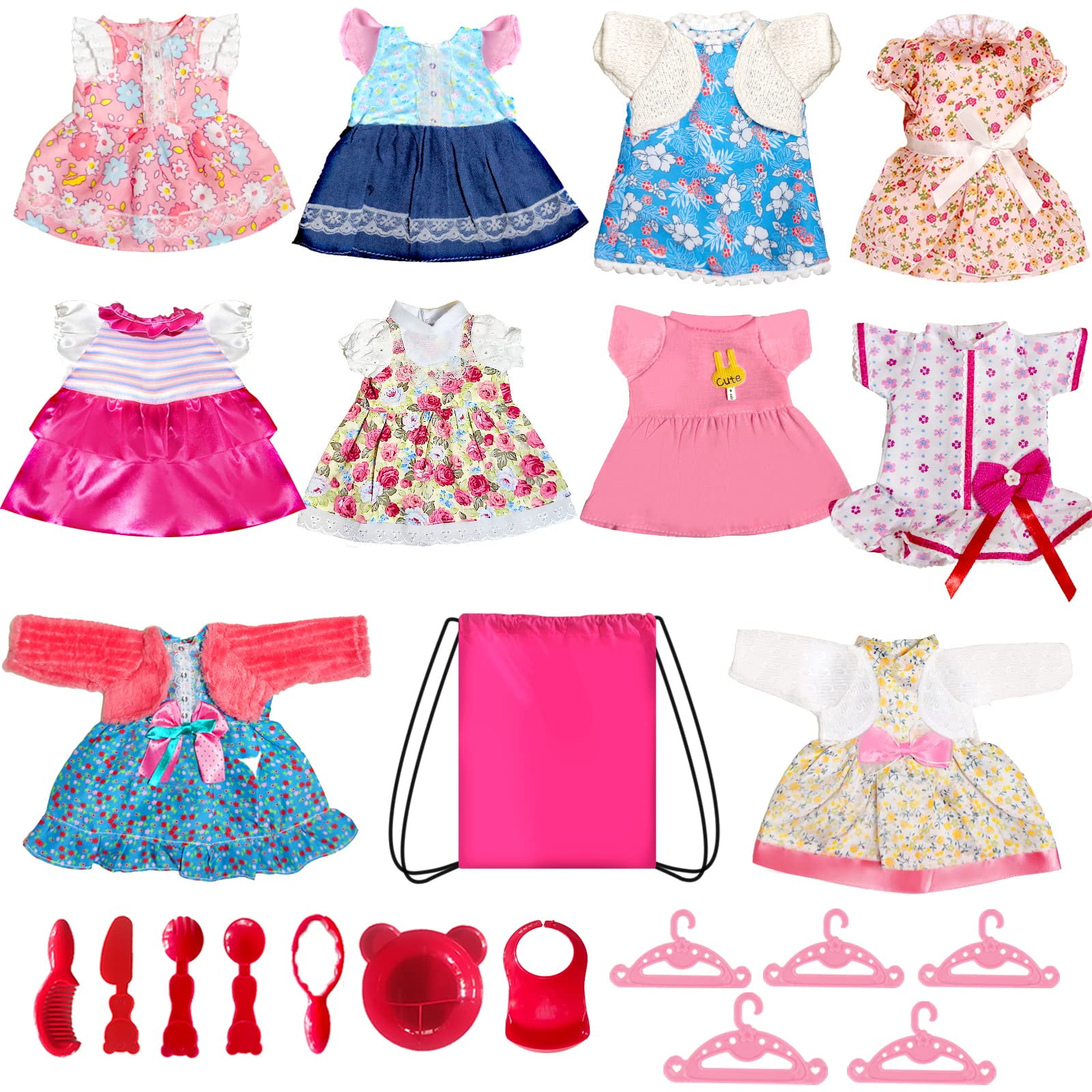 23 PCS AliveBabyDollClothes and Accessories 1012InchBabyDoll