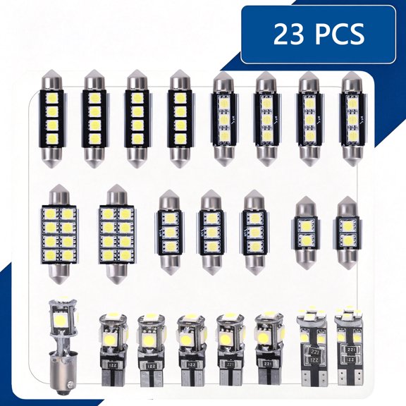 23 PCS LED Dome Light Kit for Car Interior Replace Side Marker Lights 6000K T10 White Light