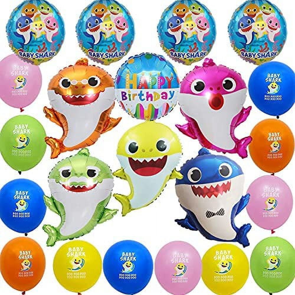 23 Pc Baby Shark Family Balloons Set for Baby Shark Theme Birthday Party Decorations 1st 2nd 3rd Birthday for Boy Girl