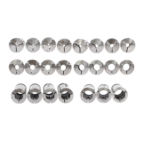 23-Pc Metric 5C Collet Kit, 3 to 25 mm in 1 mm Steps, 0.0005 in Accuracy, Precision Grade